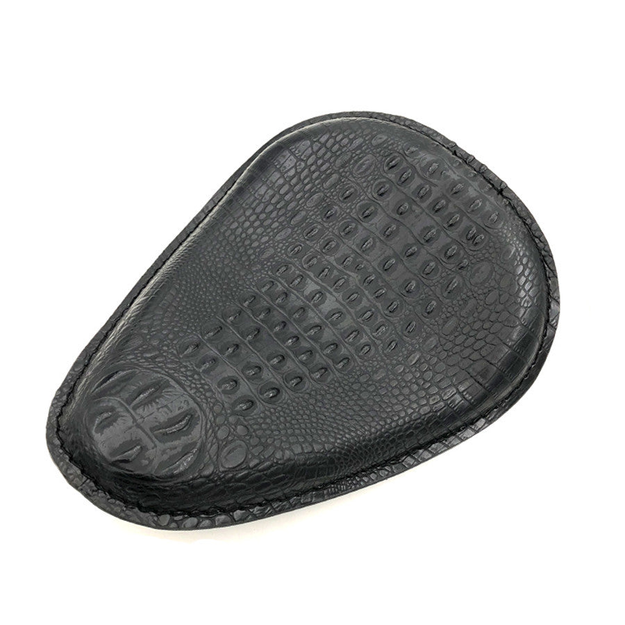 ya 5 8.7 New Black Crocodile PU Leather Style Solo for Seat for Harley Chopper Bobber Custom