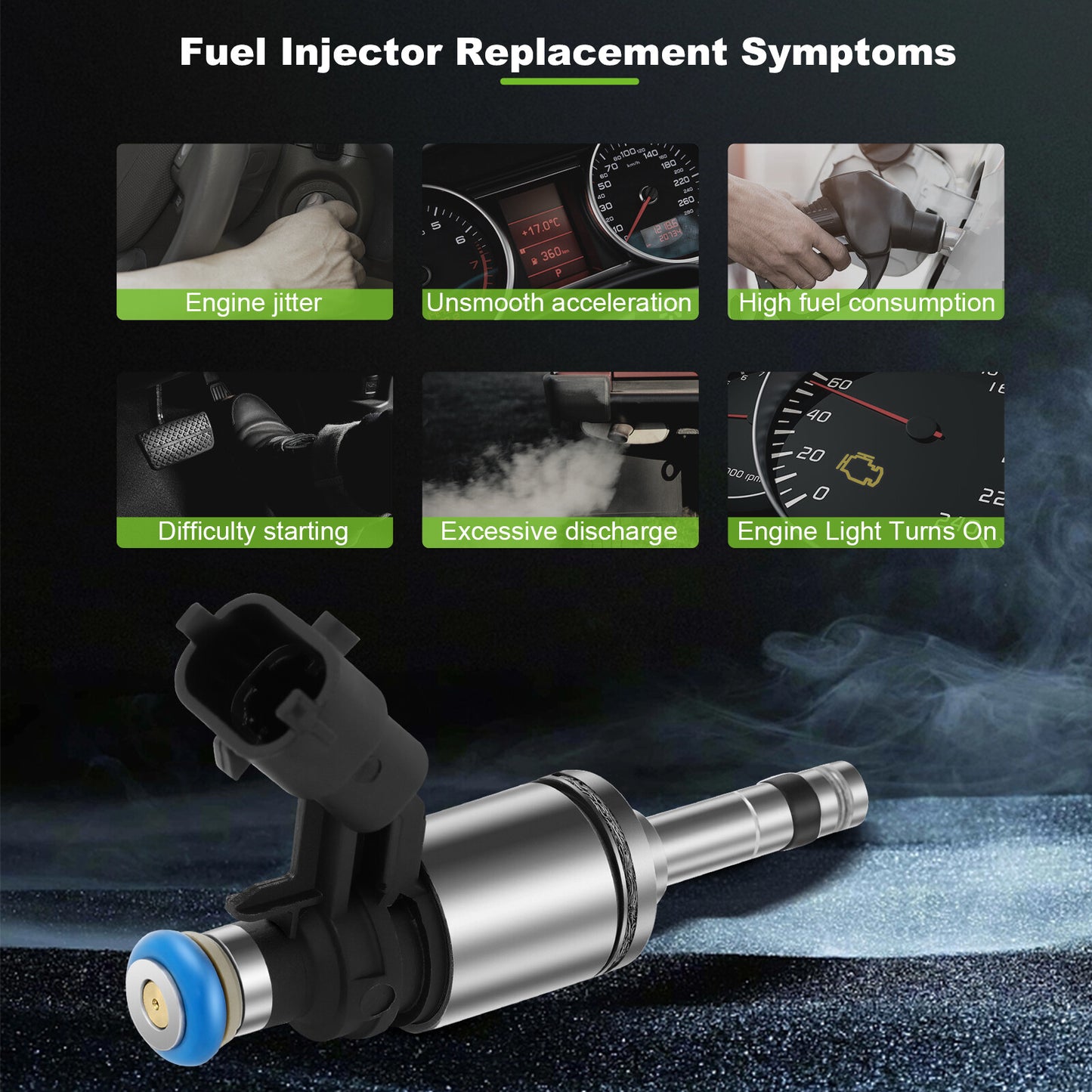 ya 1 8.12 baidi 6 Fuel Injectors for Buick Enclave for Traverse for GMC Acadia 3.6L 2012-2017