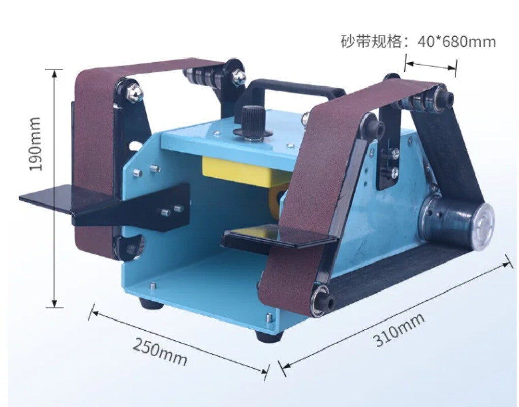 ya 17 950W Double-head Small Desktop Double-axis Belt Machine Double Sanding Machine