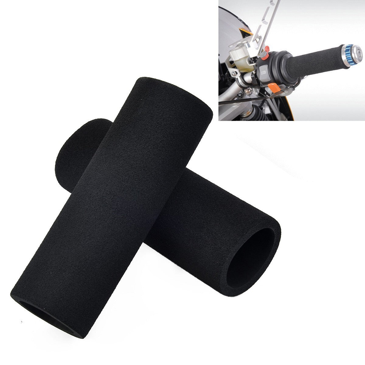 ya 5 8.7 2X Motorcycle Motorbike Anti Vibration Handle Bar Foam Comfort Slip Over Grips