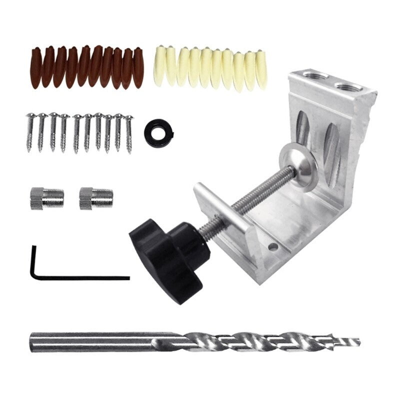 ya 17 Professio l Pocket Hole Jig Kits 15¡ãWoodworking Inclined Hole Locator Tool