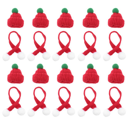 ya 25 20pcs Doll Hats Scarf Knitted Woolen Hat DIY Phone Shell Decorations