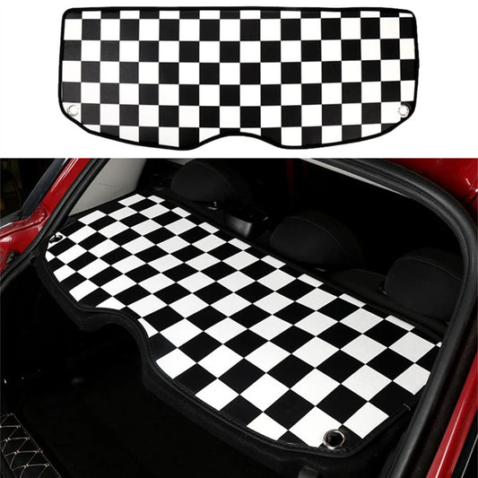 ya 2 7.14 Fit for Mini COOPER F55 Checker Rear Trunk Cargo Cover Pad Decorative Mat Accessory