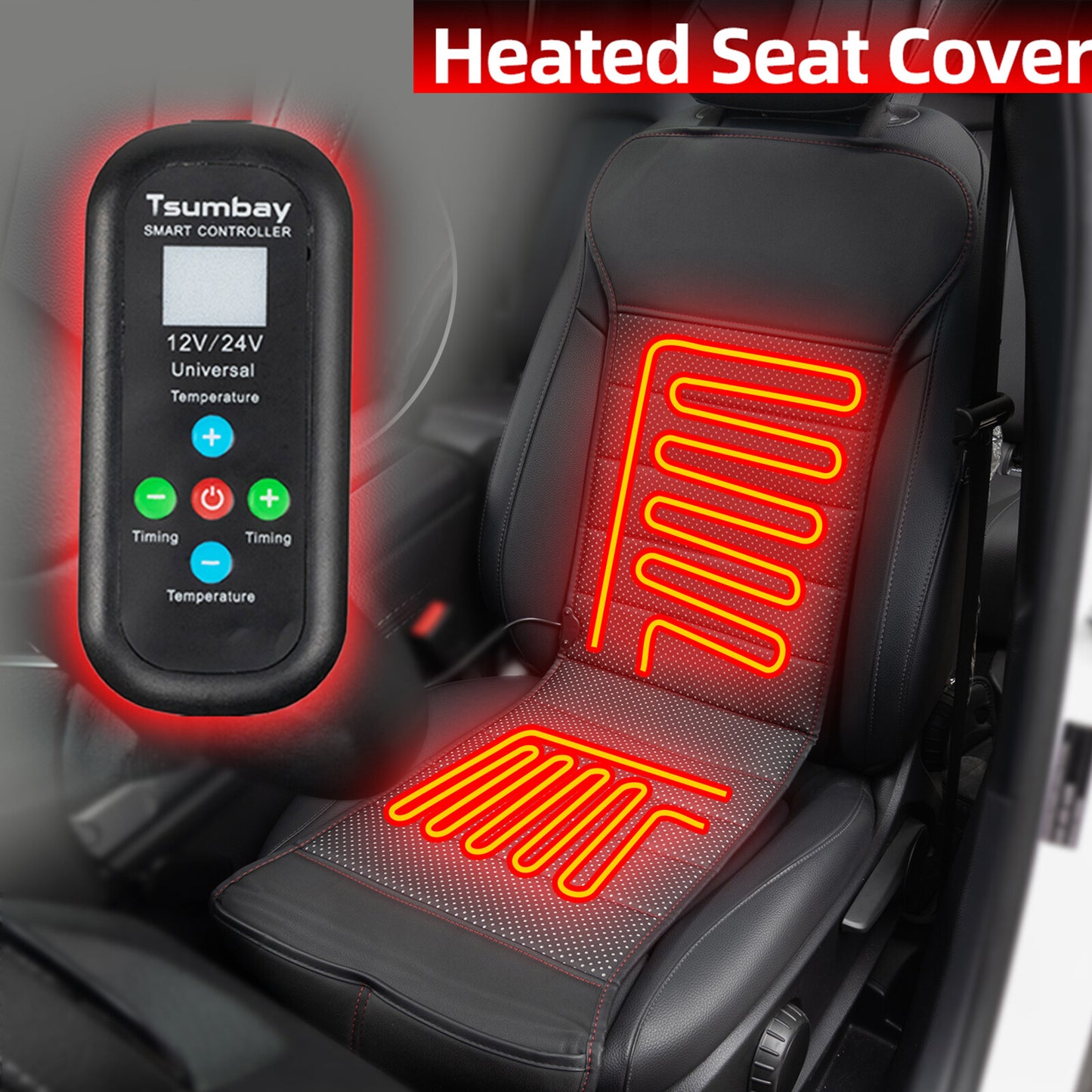 ya 12 5.22 CAR for SEAT HEATER 12V DELUXE 7 HEATING STEPS HEATED for SEAT PAD HEATING PAD CAR