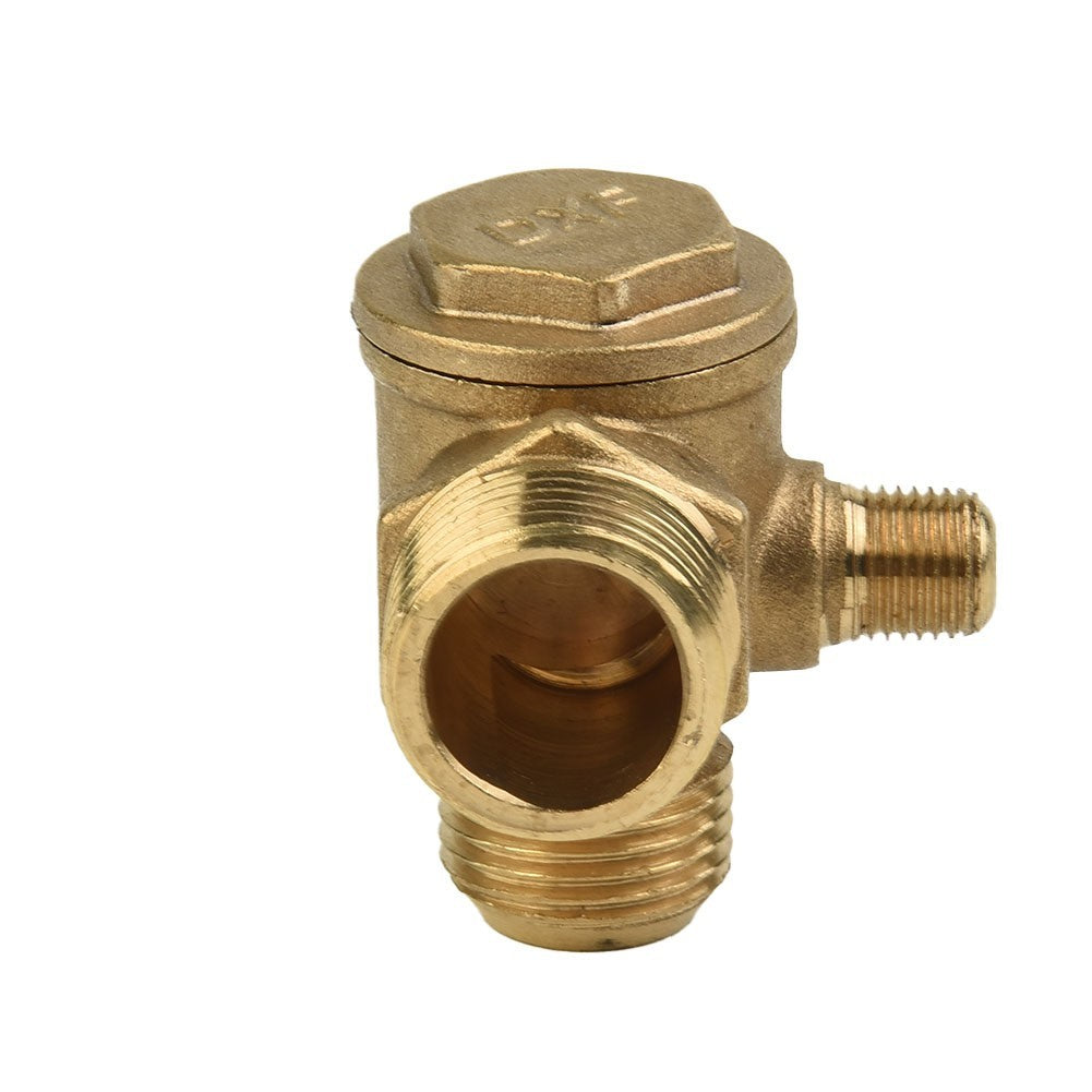 ya 14 Air Compressor 3-Port Brass Check Valve Threaded Plumbing Fitting Connector Tool