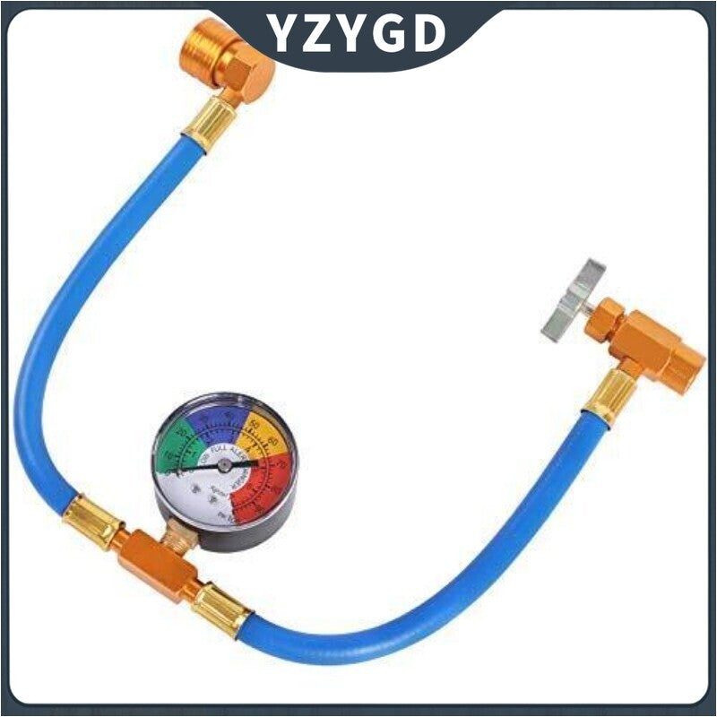 ya 16 Car Air Conditioning Recharge Measure Kit Hose Gas Gauge AC R134A