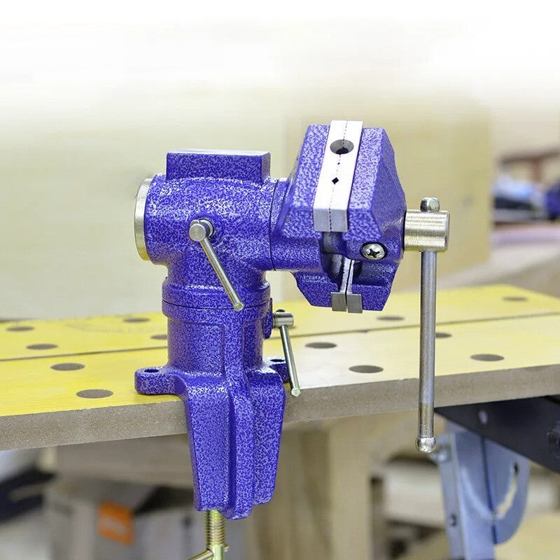 ya 25 Table Vise Swivel Base Clamp Jaw Work Bench Vise Clamp Milling Metalworking