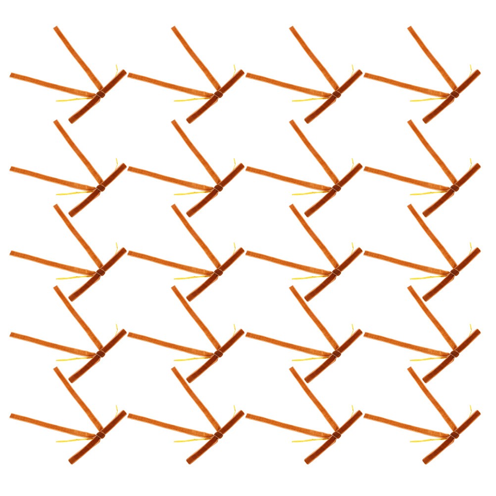 ya 25  24pcs Small Bows: Flocking Or mental Bows Wired Ribbon Bowknots