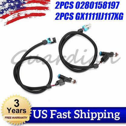 ya 5 8.7 2x 0280158197+ 2x GX1111IJ117XG Fuel Injector For RANGER XP RZR RANGER 800 4x4