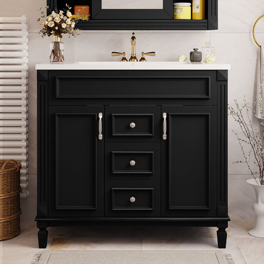ya 28 Modern Bath Vanity 36 w/ Top Sink, 2 Soft-Close Doors & 2 Drawers