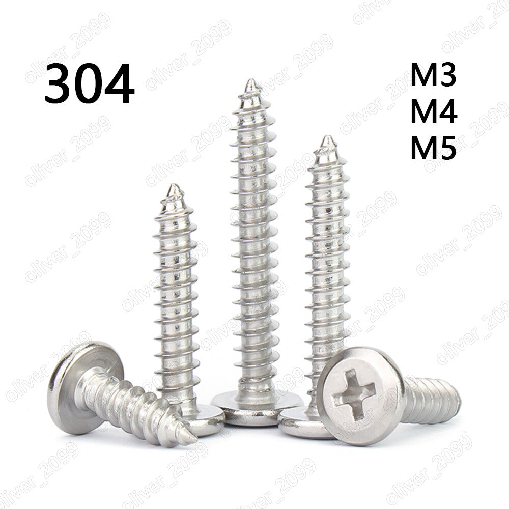 304 Stainless Steel Furniture Connector Phillips FLAT HEAD Self Tapping Screws