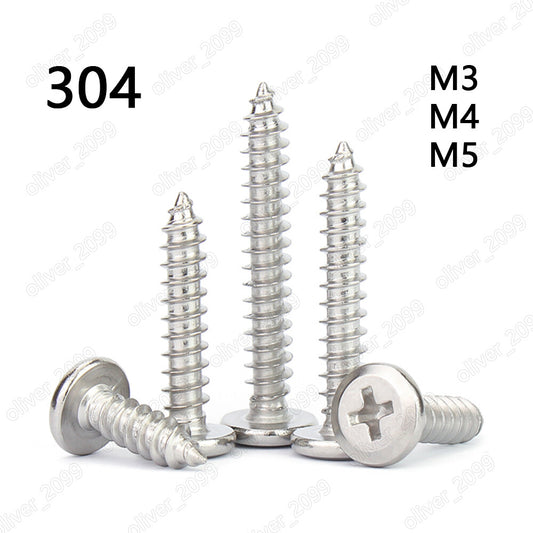 304 Stainless Steel Furniture Connector Phillips FLAT HEAD Self Tapping Screws