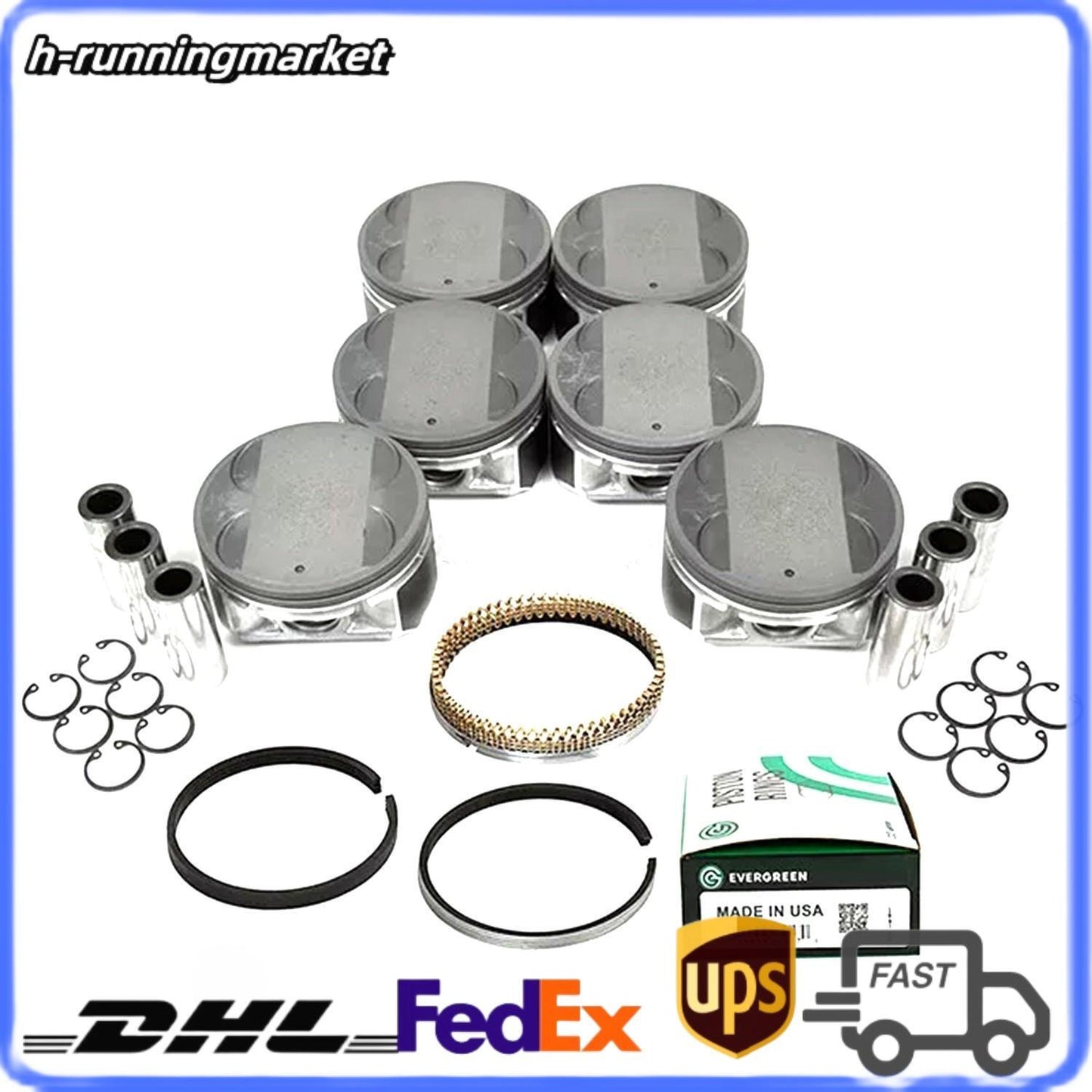 ya 3 6.25.2 6x Engine Piston Set For 04-06 for Nissan for Altima Maxima Quest 3.5 VQ35DE A2010-7Y001