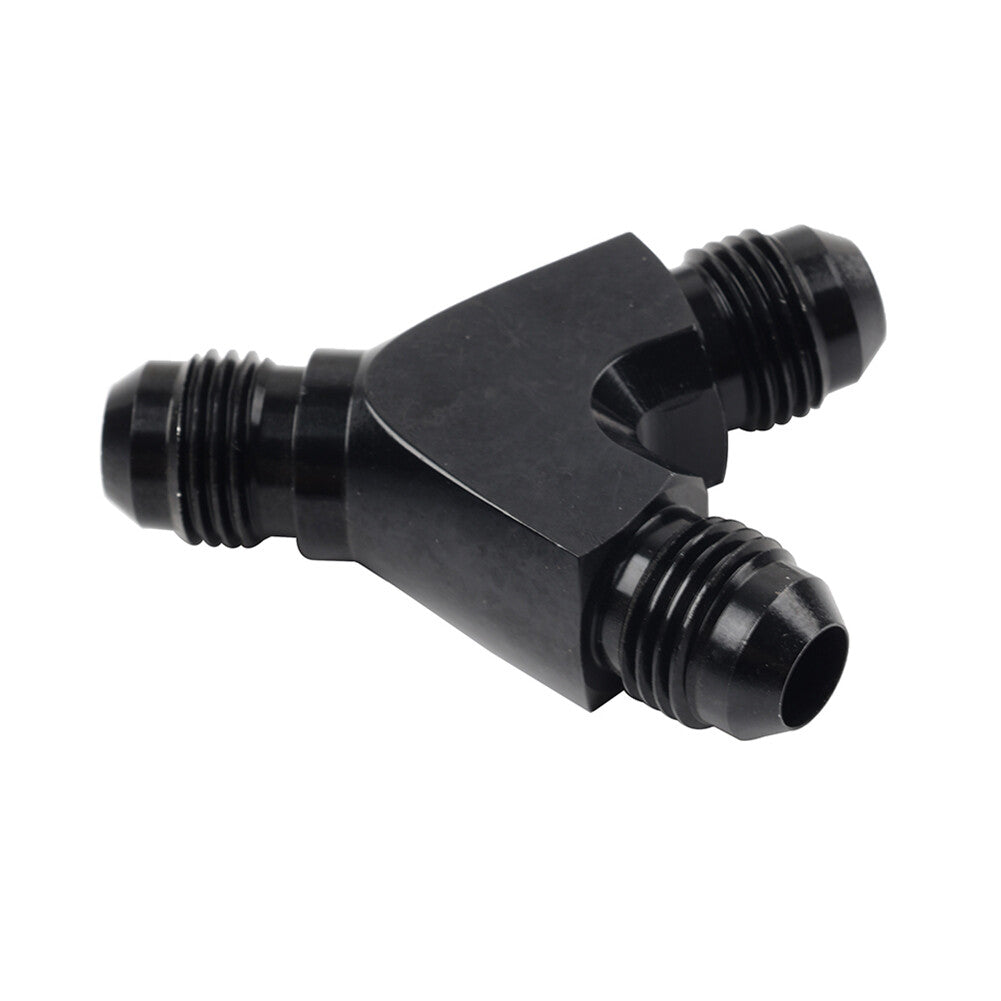 ya 10 5.29 8AN AN8 Black Y Fuel Block Flare Union Junction Fitting Adapter Coupler Splitter
