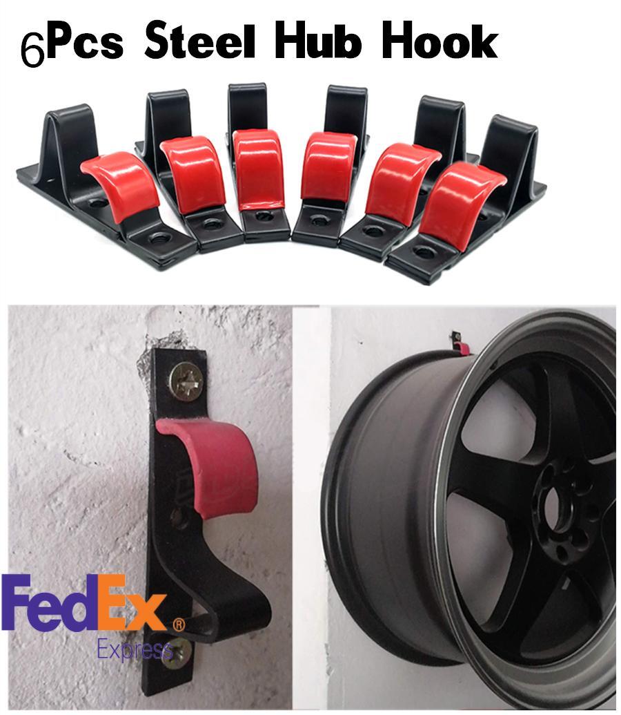 ya 1 7.3 6x Universal Wheel Rim Display Hook Slat Metal Clip Rim Wall Hanger Auto Garage