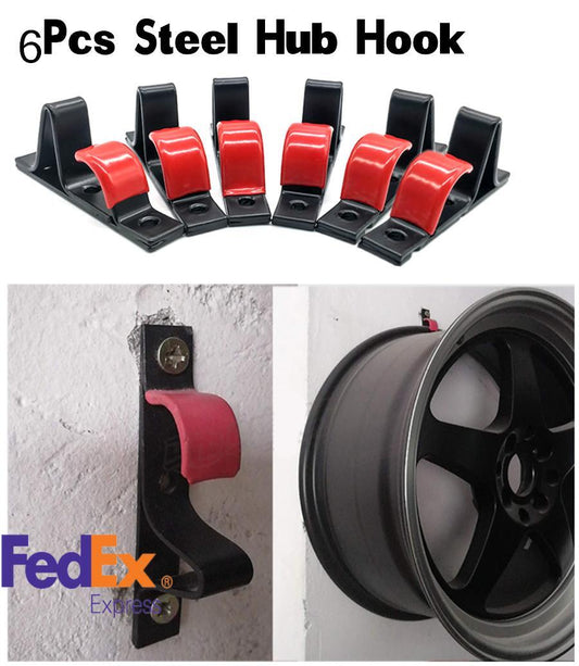 ya 1 7.3 6x Universal Wheel Rim Display Hook Slat Metal Clip Rim Wall Hanger Auto Garage