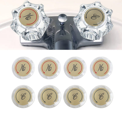 ya 14 Replacement Faucet Index Buttons 8 Pack for Hot and Cold Water Control