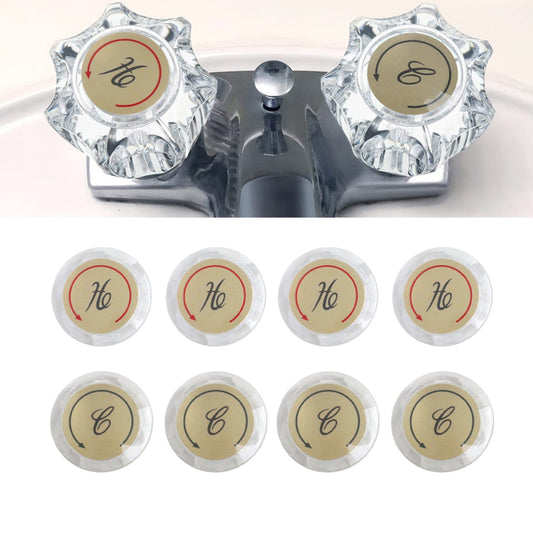 ya 14 Replacement Faucet Index Buttons 8 Pack for Hot and Cold Water Control