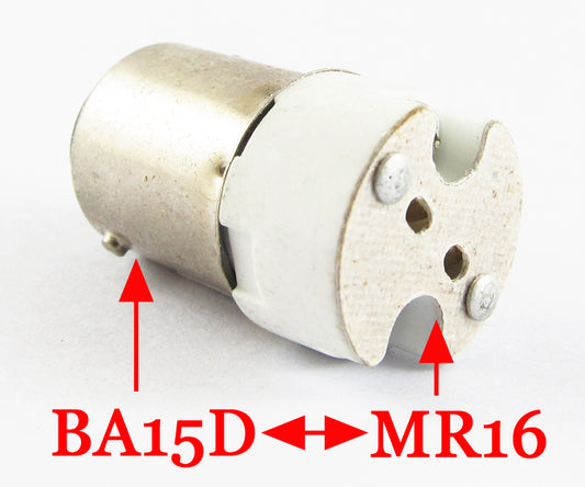 ya 14 10 BA15D Male to MR16 Female Socket Base LED Halogen CFL Light Bulb Lamp Adapter