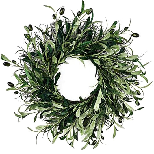 ya 28 Yearround Eucalyptus Olive Wreath Charming and Colorful For Front Door Decor