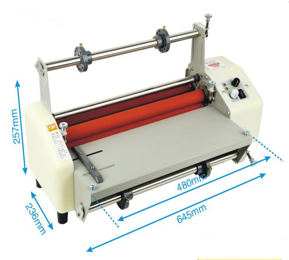17.5  A2 Roll Laminator Four Roller Hot Cold Laminating Machine for 442mm Paper