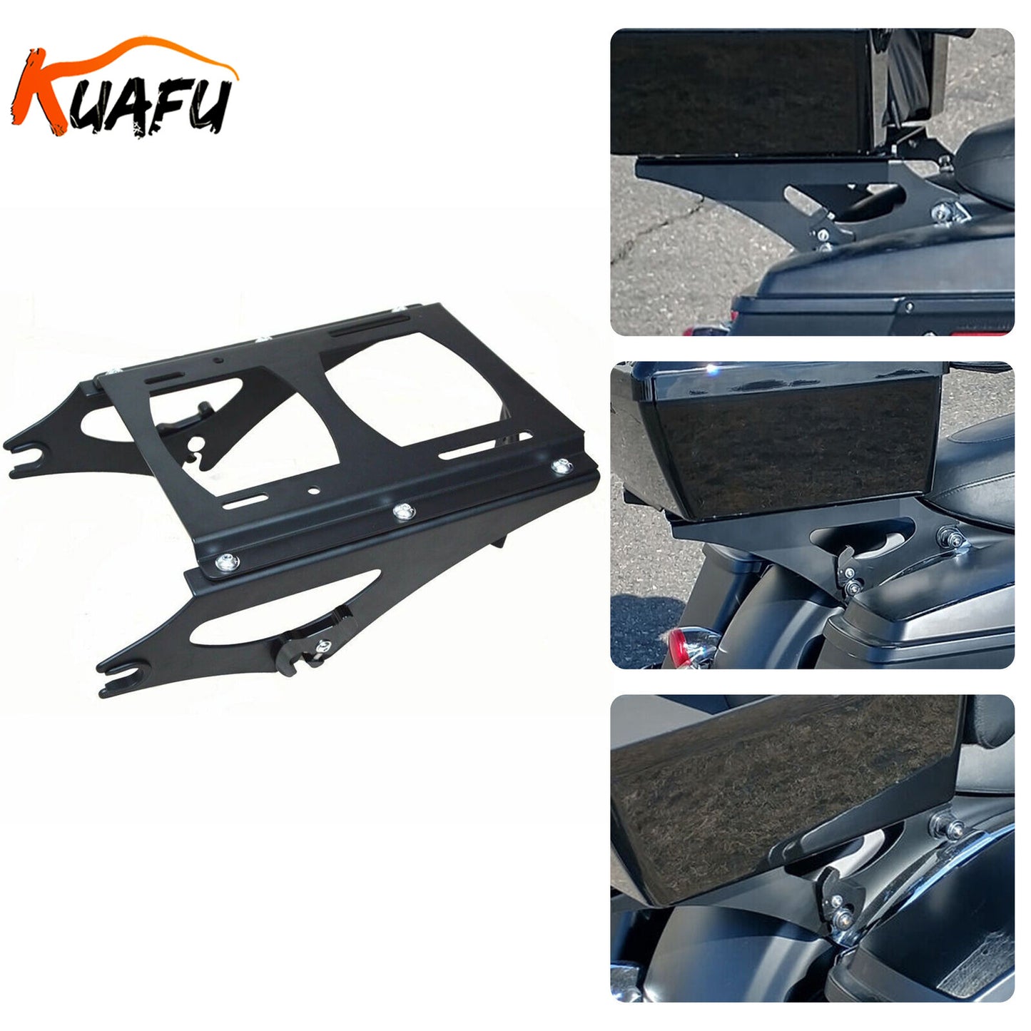 ya 12 5.21 Detachable Two Up Pack Mounting Rack for Harley Tour Pak Touring 2009-2013 Black