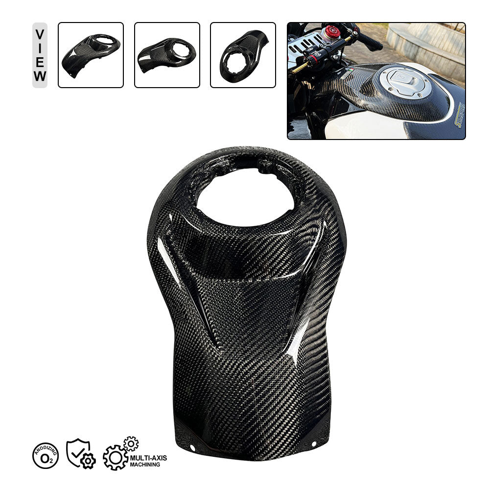 ya 2 6.30 Front Carbon Fiber Tank Cover Fuel Gas Protector For CF-MOTO 450SR 2022+