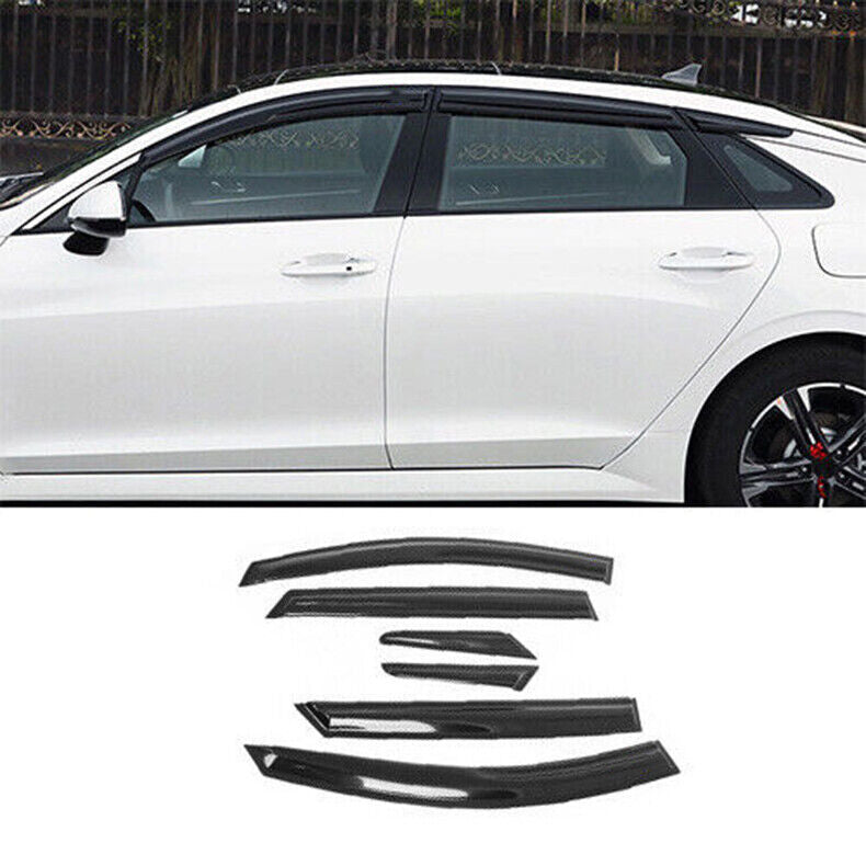 ya 4 6.17 for Kia K5 2021-23 Black ABS Window Visor Vent Shade Sun Rain Guard Deflector 6x