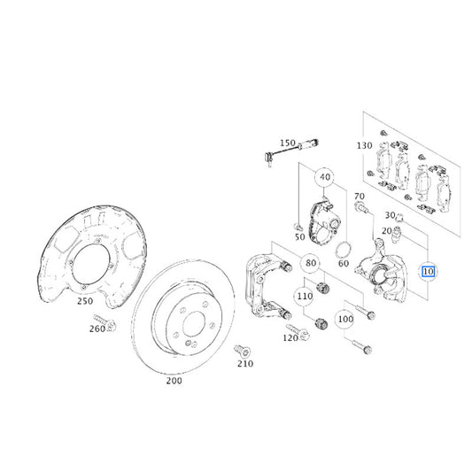 ya 10 5.28 Rear Left Brake Caliper for Mercedes 2012-2019 W166 GL ML GLE GLS 1664230581