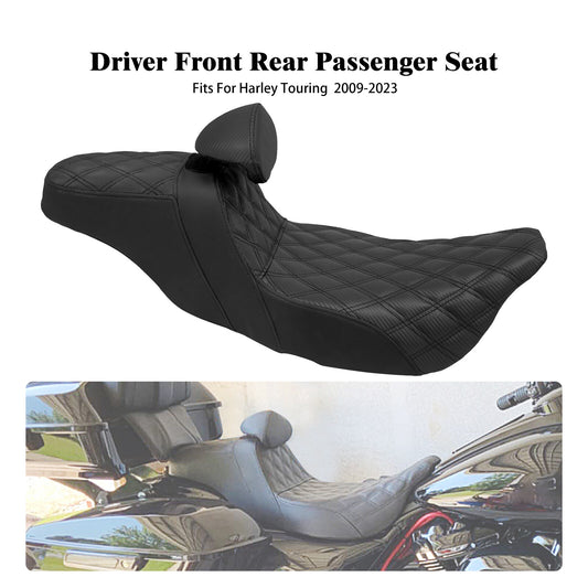 ya 2 6.26.2 Driver Passenger for SEAT w/ Backrest for Harley Touring Street Road Glide 2009-2023