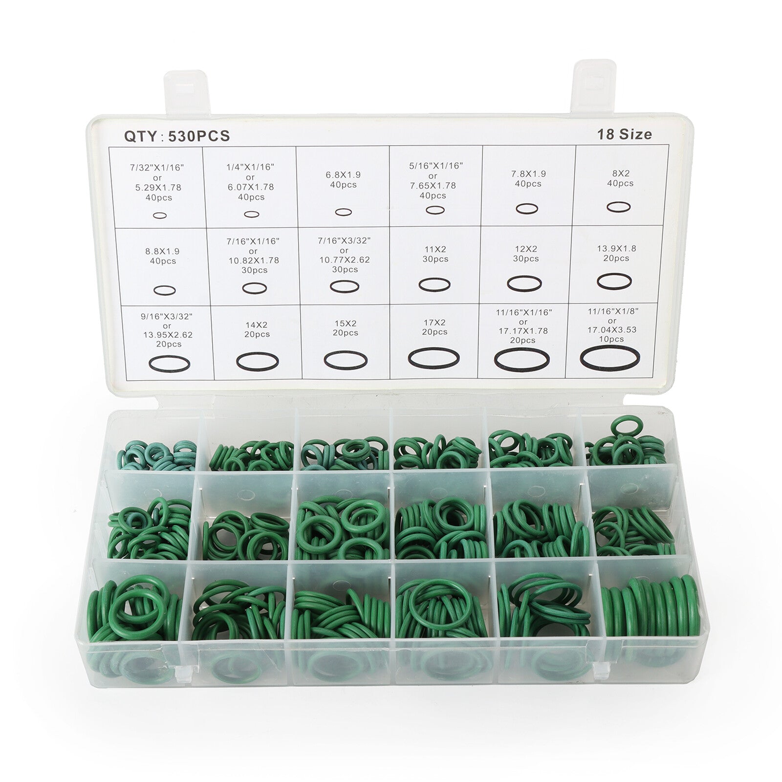 ya 5 8.7 530pcs Green Rubber Automotive Air Conditioning Compressor Seal O-Ring Seals New Products