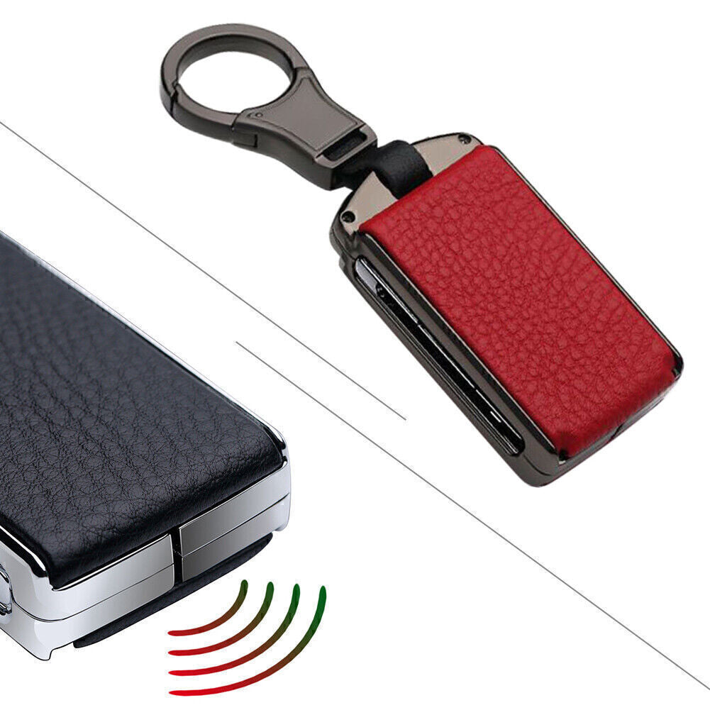 ya 10 5.28 Leather Car Key Case Shell for Volvo XC60 XC40 S90 XC90 V90 2018 - 2020 Gun Red