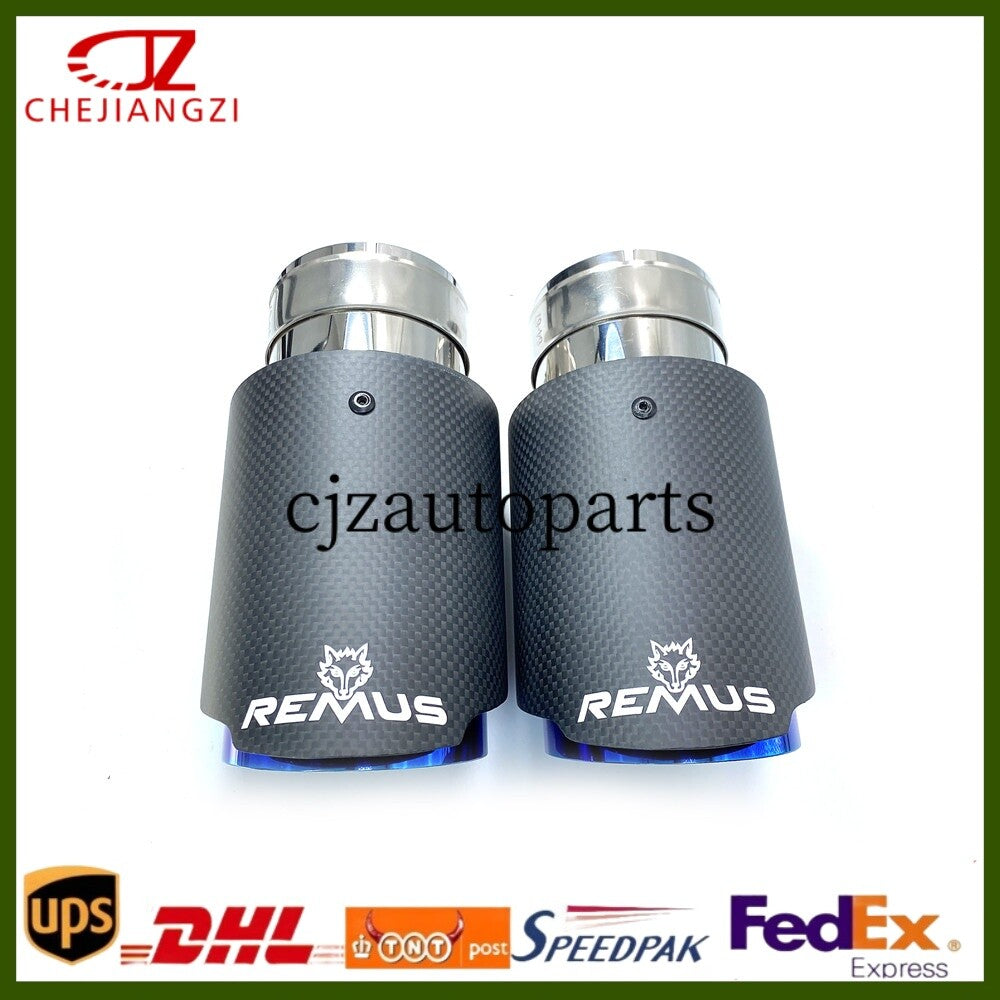 ya 4 6.17.2 76/89/101/114MM Out Remus Matte Blue Carbon Fiber Universal Tailpipe