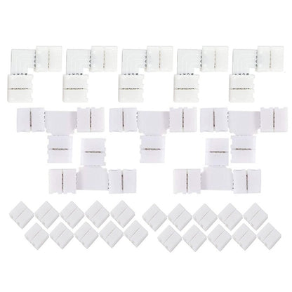 ya 14 30 Pcs 4-Pin Solderless LED Connectors for T/L Shape Right Angle Corner Connecto