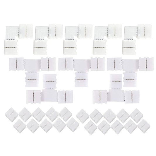 ya 14 30 Pcs 4-Pin Solderless LED Connectors for T/L Shape Right Angle Corner Connecto