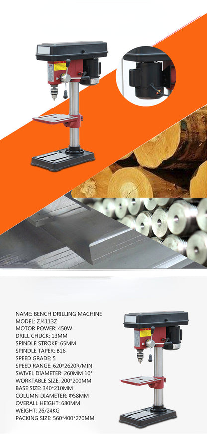 ya 26 ZJ4113Z Bench Drill Micro Drilling Machine Multifunctio l 5-stage Speed