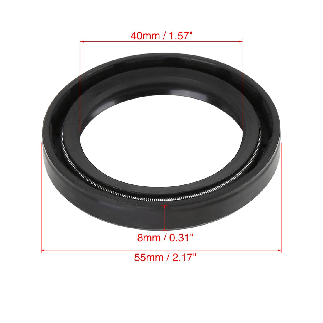 ya 5 8.7 40mm x 55mm x 8mm Black Rubber Cover Double Lip TC Oil Shaft Seal