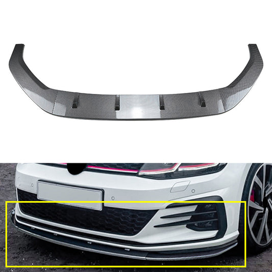 ya 4 6.17 Front Bumper Spoiler Splitter Lip for VW for Golf MK7.5 GTI R Rline 2017-19 Carbon