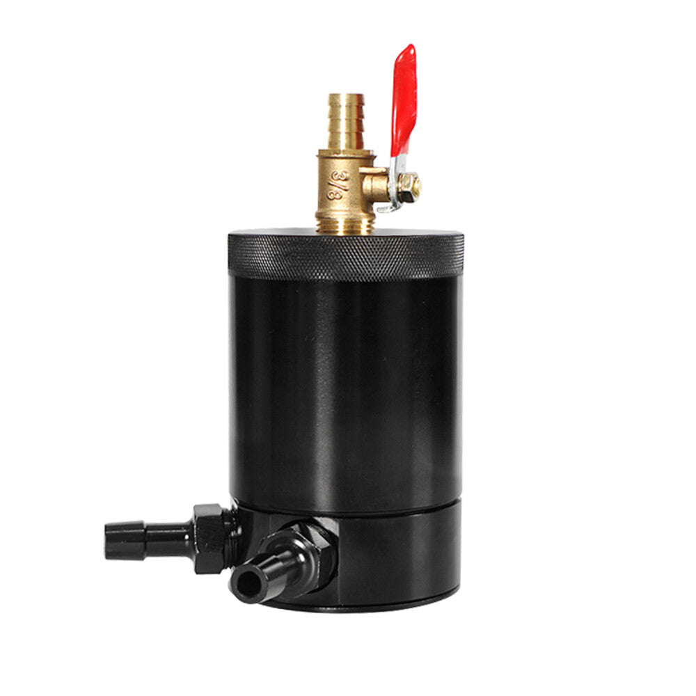 ya 1 8.12 baidi Black Oil Catch Can Kit 2 Port 300ml Tank Confused Reservoir with Oil Drain Valve 