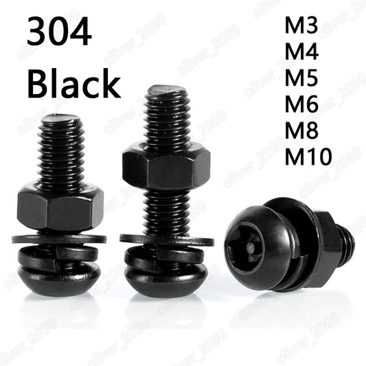 304SS Pin Tamper Torx Button Head Security Screws Hex Nuts Flat Spring Washers