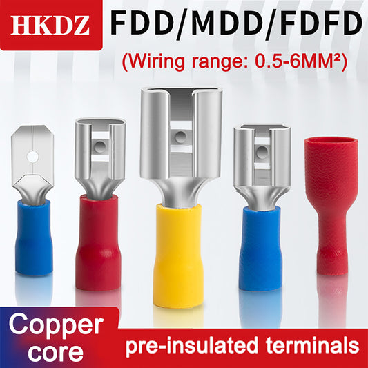 Insulated Crimp Terminals Electrical Wire Connectors Spade Ring Butt