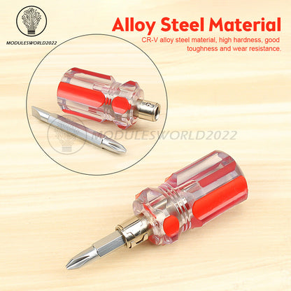 ya 26 6mm Dual Purpose Screwdriver Slotted Phillips Cross Slot Bit Non Slip Hand Tool