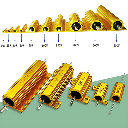 5/10 ~500W Watt High Power Aluminum shell Wirewound Metal Resistor 0.1-10K´Î Ohm