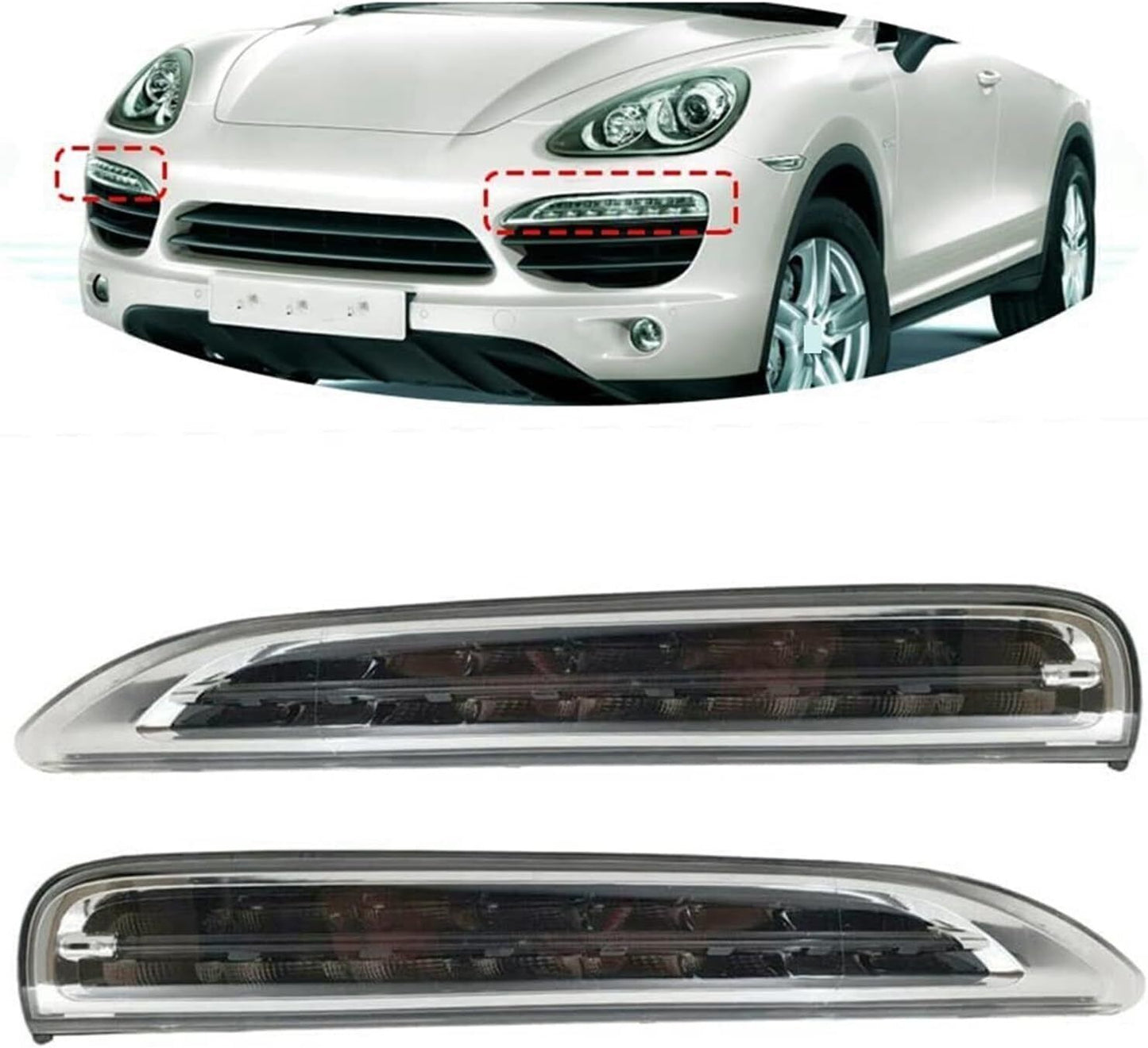 ya 1 8.5.1 For 11-14 for Porsche for Cayenne Front Bumper Daytime Run Light Lamp LED Driver Side