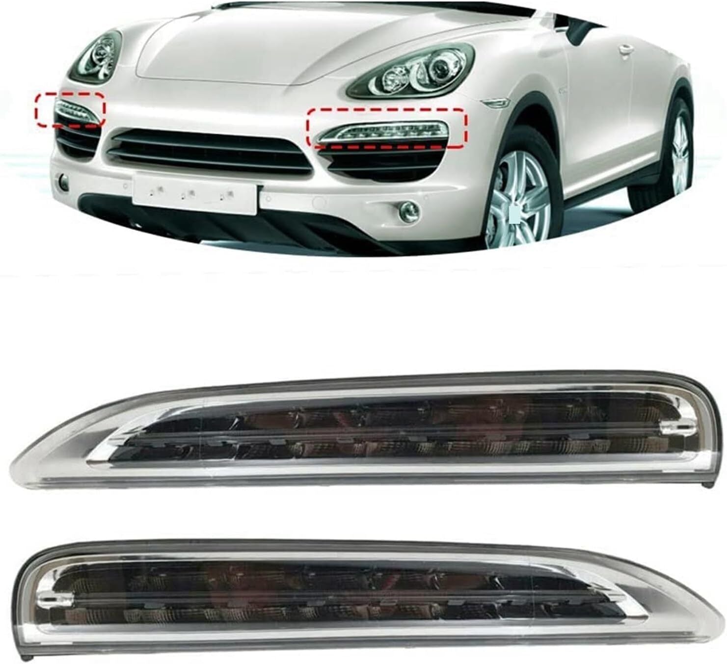 ya 1 8.5.1 For 11-14 for Porsche for Cayenne Front Bumper Daytime Run Light Lamp LED Driver Side