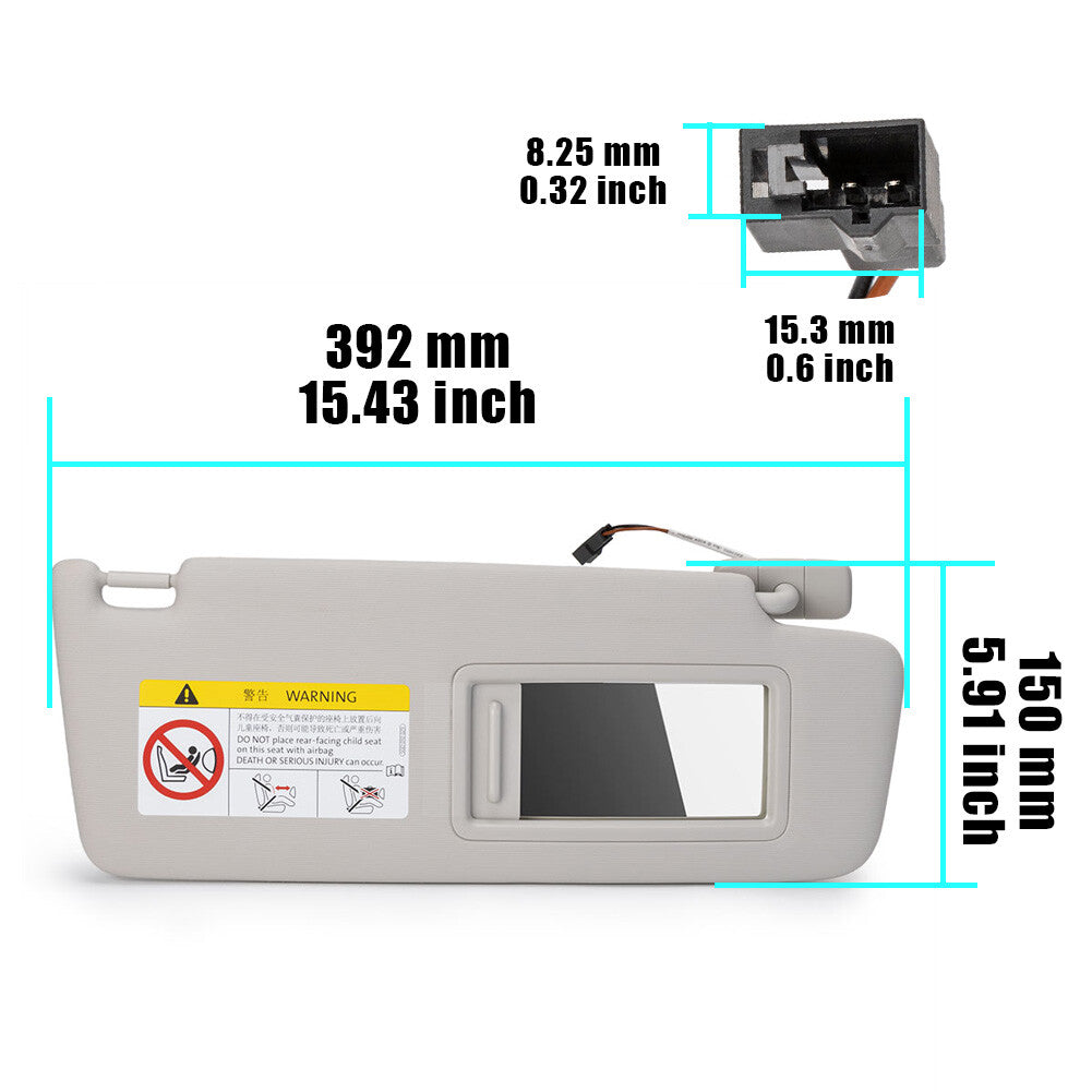 ya 1 7.8.2 Right Sun Visor for VW for Passat B8 2016 - 2020 E- for Golf 2019 - 2020 CC 5GG857552