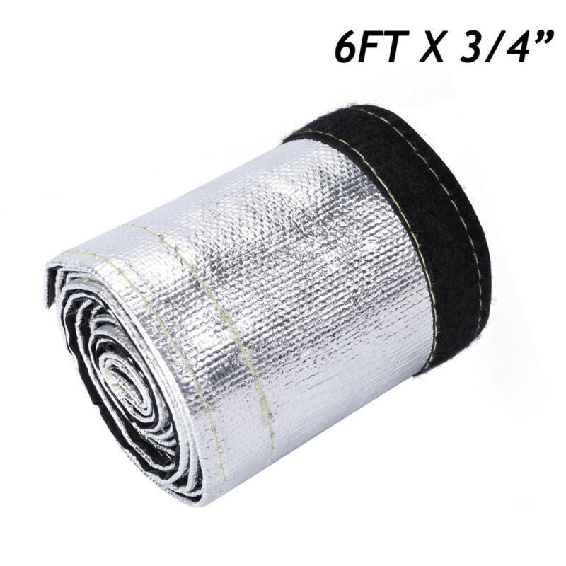 ya 5 8.7 6ft Glass Fiber Metallic Heat Shield Sleeve Insulated Wire Hose Cover Wrap 3/4
