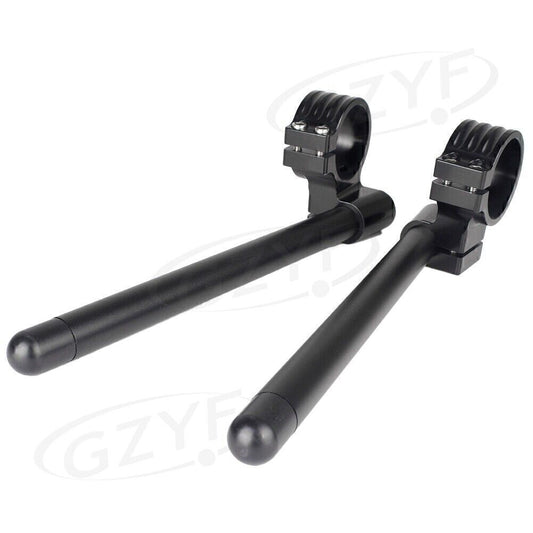 ya 2 6.26 Pair 53mm Left+Right Clip On Motorcycle Handlebar Fork Tube Universal Black