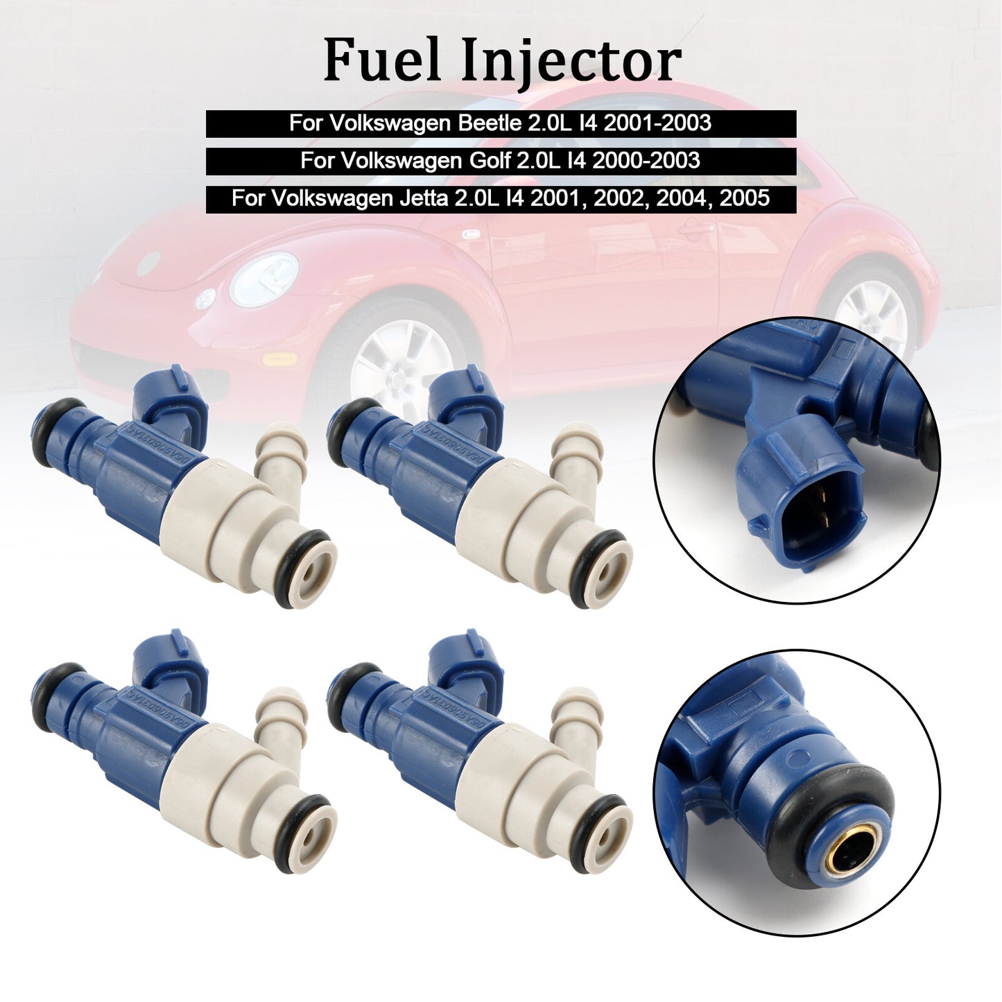 ya 1 8.5.2 4PCS Fuel Injector 0280155995 for VW for Golf Beetle for Jetta 2.0L I4 2000-05