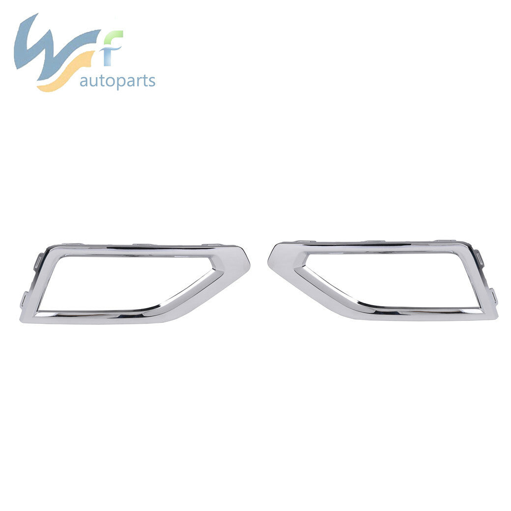 ya 3 6.23 Chrome Front Bumper Grille Fog Light Grille L&R Side Set Fit for VW Atlas 18-19